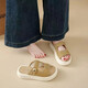Roman sandals for women wearing summer skirt for pregnant women with half-support thick sole stiletto beach sandals off-white 38