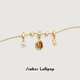 Amber Lollipop Wang Yuwen's same style tiger eye stone necklace women's clavicle chain neck necklace anniversary birthday gift for girlfriend and wife brown