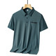 Sept Wolf Daddy Summer Ice Courte à manches courtes Men Men d'été d'âge moyen et de Polo âgé de l'âge moyen Contrôlé de poche d'âge moyen vêtements 1197 PEACOCK BLUE + 1105 GRY [2 PACKS] M adapté à 95-110jin [Jin est égal à 0,5 kg]