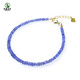 Oein tanzanite bracelet for men and women East China Sea crystal agate jade jade blue gemstone loose beads faceted plate bead bracelet with shape 925 silver willow leaf style about 3mm