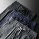 
Seven Wolves summer thin ice silk pants men's hollow casual pants men's loose mesh sports 9901 model [Four zippers on the front and rear] black + gray one size 28 waist two feet one