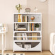 
Moloo steel dustproof bookcase with glass door household storage cabinet multi-layer floor-standing children's bookshelf iron cabinet gray 5 doors-long 900*width 350*height 1695mm