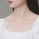 Safir 18K gold necklace for women, fashionable and versatile O-shaped chain, K yellow color gold clavicle chain for girlfriend, about 45cm