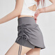 Nanmuxiong Yogahose für Frauen 2025 Neue Hochtaille Bauchlebeding Hüft-Sport-Shorts außerhalb des Lauftrainings-Fitnessrocks Sommer-Meersalzgrau M [85-105jin [Jin gleich 0,5 kg]]