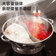 Thickened stainless steel mandarin duck pot double-eared hot pot with lid household flat bottom hot pot pot induction cooker open fire special pot silver 38cm