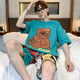 Qingyou Dragon Ball Wukong Pyjamas Men's Summer Summer à manches courtes Dragon Ball Wukong Teenager Junior High School Student Style Thin Large 6627 # Luffy-Dmy - Shorts à manches à manche