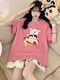 Crayon Shin-Shirt reines Baumwoll-Pyjamas für Frauen im Sommer kurzärmelig dünner Cartoon süße Schüler plus Größe Fett MM Home Kleidung