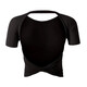Mo's conception of dog-day sunbathing backless sports top for women summer fixed bra pad beautiful back Pilates yoga wear short sleeves black L recommended 111-124Jin Jin is equal to 0.5 kg