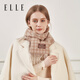 ELLE 100% sheep wool scarf for women winter warm gift box fashion houndstooth jacquard scarf shawl