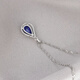 Fat Donglai purchases the same tanzanite pendant, retro style 925946 sterling silver drop-shaped necklace with blue zircon, single pendant