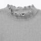 MUJI Big Children's Stretch Jacquard Woven Half Turtle Collar Long Sleeve T-shirt Children's Bottoming Shirt Children's 25 Winter CB1PDA5A Gray 130/64A