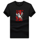 Soodu Shark Brand Camiseta de manga corta Men de verano Color sólido Mercerado Caballo de algodón Impresión Azul a luz [6176#] S _ [100120Jin [Jin equivale a 0.5 kg]]
