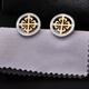 NOSSKISS new gold and silver contrasting cufflinks high-end simple and fashionable iris French shirt cuffs stud birthday gift gifts. Please consult customer service for customization