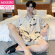 莫代尔睡衣男士夏季冰丝短袖夏天男款仿真丝绸夏款2025新款薄家居服套装 【冰丝】S1381男 L