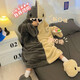 
Sangpu funny couple one-piece pajamas for men and women in autumn and winter thickened coral velvet cartoon large size sleeping bag plush home clothes single piece nightgown 4839 single robe M