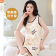 
Modal pajamas for women in summer 2025 new vest set with chest pad integrated sleeveless suspender large size for outdoor wear FY9855 M