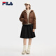 Женский пуховик FILA Yang Mi в том же стиле, новинка зимы 2025, непромокаемый короткий красочный пуховик RGB Mulan Brown-BN M 165/84A/M