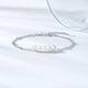 Chao Acer Platinum Pearl Bracelet for Women PT950 Platinum Hand Jewelry Double Layer Bracelet Birthday Gift for Women Chain Length Approximately 16cm + Tail Chain