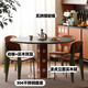 
Zhido medieval round table retro metal legs round dining table Nordic Bauhaus solid wood rock slab dining table SN3894 Berg round table [white rock slab countertop] 75cm 130x130x