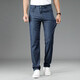 JEEP SPIRITJEEP Jeep Summer Mulberry Silk Men's Jeans Men's Spring and Summer 2025 New Loose Straight High-end Men's Pants j723 Blue Summer Thin Style 29 Waist circumference two feet two