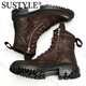 Bottes Martin en cuir authentique Martin pour hommes de style britannique