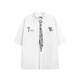 Xinghelai chemise à manches courtes chemise à manches à cinq points JK cravate peinte à la main lâche décontracté dk collège style graduation photo cadeau blanc l