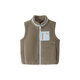 Mini Bala mini parent-child baby anti-static reversible plush vest warm parent-child winter khaki 50640-231425101201 120