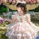 
Mikoshan girl Lolita Princess Dress Summer New Style Monet Garden Dress Flower Fairy Lolita Skirt [No Accessories] Pink + bow tail 140