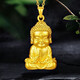 Vietnam Sand Gold Buddha Head Necklace Pendant Great Sun Tathagata Buddha Pendant Raising Hand Buddha Statue Necklace Sand Gold Buddha Head Necklace