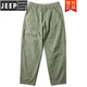 JEEP SPIRIT休闲裤男夏季纯棉阔腿裤宽松直筒日系哈伦裤男休闲长裤百搭工装裤 6626军绿 28