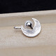 KUXAs925 sterling silver gold natural freshwater real pearl moon pendant pendant pendant shell inlaid without necklace gold pendant + sterling silver chain