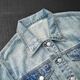 MeiYANG (MEIYANG) Chiang Mai Holiday No. 2 Denim Jacket Cotton and linen Salt Washing Short Sleeve Blue M