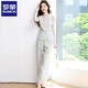 Romon (Romon) Design Slim ärmellose Top-Hose zweiteiliger Sommer Neue modische altersreduzierende Weitbeinhosen Leinen Set Mint Mamba S