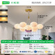 大观园约客厅吊灯创意卧室灯月球泡泡吊线灯卡通星球吊灯广东中山灯具 9734金色13头三色彩球15cm大球款