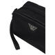 Emporio Armani 18 Classic Eagle Logo Zipper Close Polyurethane Toilet Bag Small Women's Black Basic Pack (Bag + Dust Bag)