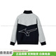 Mizuno children's clothing Logo embroidered zipper jacket for girls Black sports versatile and comfortable trend Black 130
