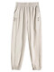 [Seda de hielo Anti-Wrinkle] Algodón de verano y lino Pantalones deportivos de estilo de talla de talla de talla de talla de tamaño de nueve puntos Pantalones casuales de harem para mujeres de albaricoque L [sugerido 100-115 Jin [Jin equivale a 0.5 kg]]]