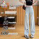 Specht hellblau zerrissene Jeans für Frauen 2025 Sommer dünne hohe Taille Lose kleine Bettlerversion Gerade Hose Hellblau-Molzen s für Gewicht 90-100 Jin [Jin gleich 0,5 kg]