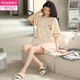 MODAL 2025 Nouveau pyjamas pour femmes, shorts en coton pur d'été, style printemps et automne, style d'été et d'été, peut être porté à l'extérieur de la maison de vêtements à la maison zh-9885 # shorts M (80-100jin [Jin est égal à 0,5 kg]))