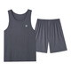 Langsha Sommer ärmelloses Pyjamas Männereis Seidenweste Modal Shorts Sommer einfach 2025 Neue Herrenhauskleidung D12023 3xl