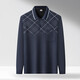 Dad's POLO shirt, middle-aged and elderly long-sleeved T-shirt, autumn loose casual lapel bottoming shirt, men's top new A816 Navy Blue Real Pocket XL (Height 150-185) (130-150Jin Jin is equal to 0.5 kg)