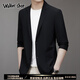 Walker Shop西服男2025夏季新款轻奢时尚高端休闲冰丝免烫西装轻薄单西上衣男 黑色【冰丝凉感】 L /175 【建议120-140斤】