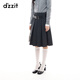 Jupe Dzzit Disu 2025 Automne New Academy Style Gris foncé A-LINE LIGNE MIDE-LIGHT PLAITED POUR FEMMES 3J3S4321F Gray foncé XS