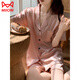 Cat Man (Miiow) -Sensing-Pyjama für Frauen in Sommer-Seiden-Shorts-Simulation von Eisseiden Shorts. Silk Seiden -Heimkleidung im Sommer Internet -Promi -Stil ist erhältlich. Hellgelb #YX-9214 L [99-115] Jin [Jin entspricht 0,5 kg]