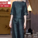 维多利亚的格调时尚简约通勤气质时尚洋气裤套装女2025夏季新款减龄宽松衬衫裤子 深绿色 M 建议90斤-105斤