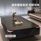 Shantilan slate coffee table living room light luxury high-end mobile small coffee table small apartment modern simple coffee table rectangular tea machine 140*60 pure black slate + black cabinet black frame