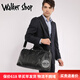 Walker Shop旅行包【优选头层牛皮】商务出差大容量旅行包男手提包单肩包 黑色 29cm*28cm*49cm