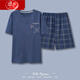 Langsha Pyjamas Herren Sommer Pure Cotton Shorts Home Clothes Home's Summer Full Cotton Dünn großer Anzug HD9934 L