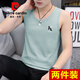 Pier Cardin Men's Gile in Summer Wear Cotton Men's Vêtements 2025 Nouveau T-shirt sans manches sportif pour les jeunes de style mince pour les hommes M9793 Green 3XL [Suggestions: 145 à 160 Jin [Jin est égal à 0,5 kg]]]