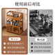 Baizhong tea rack storage rack bamboo non-solid wood tea rack storage cabinet living room small Bogu rack tea room multi-layer tea set rack three-layer simple style 50 long